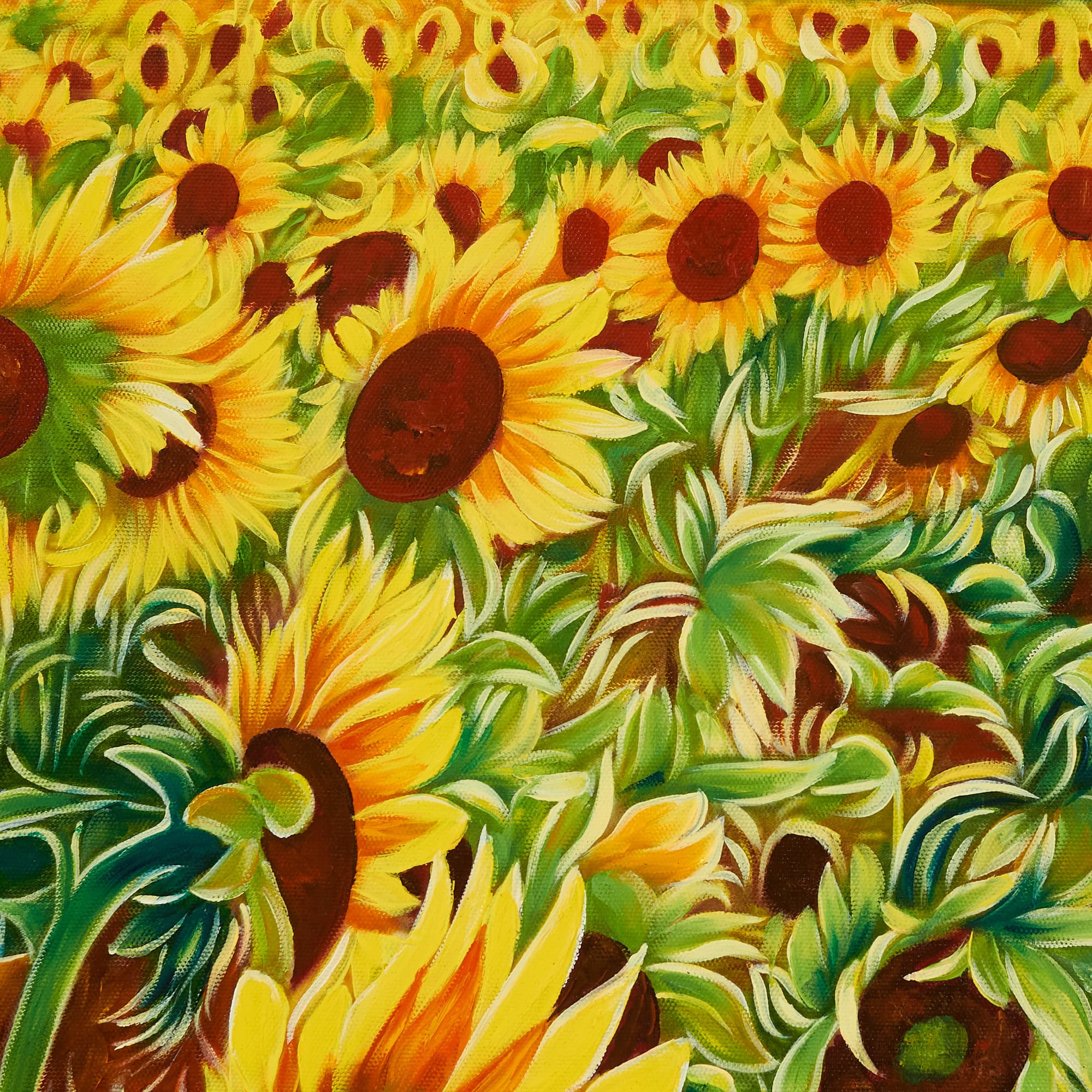 ひまわりの絵 | 壁掛け アート (80X60CM) 이미지 3