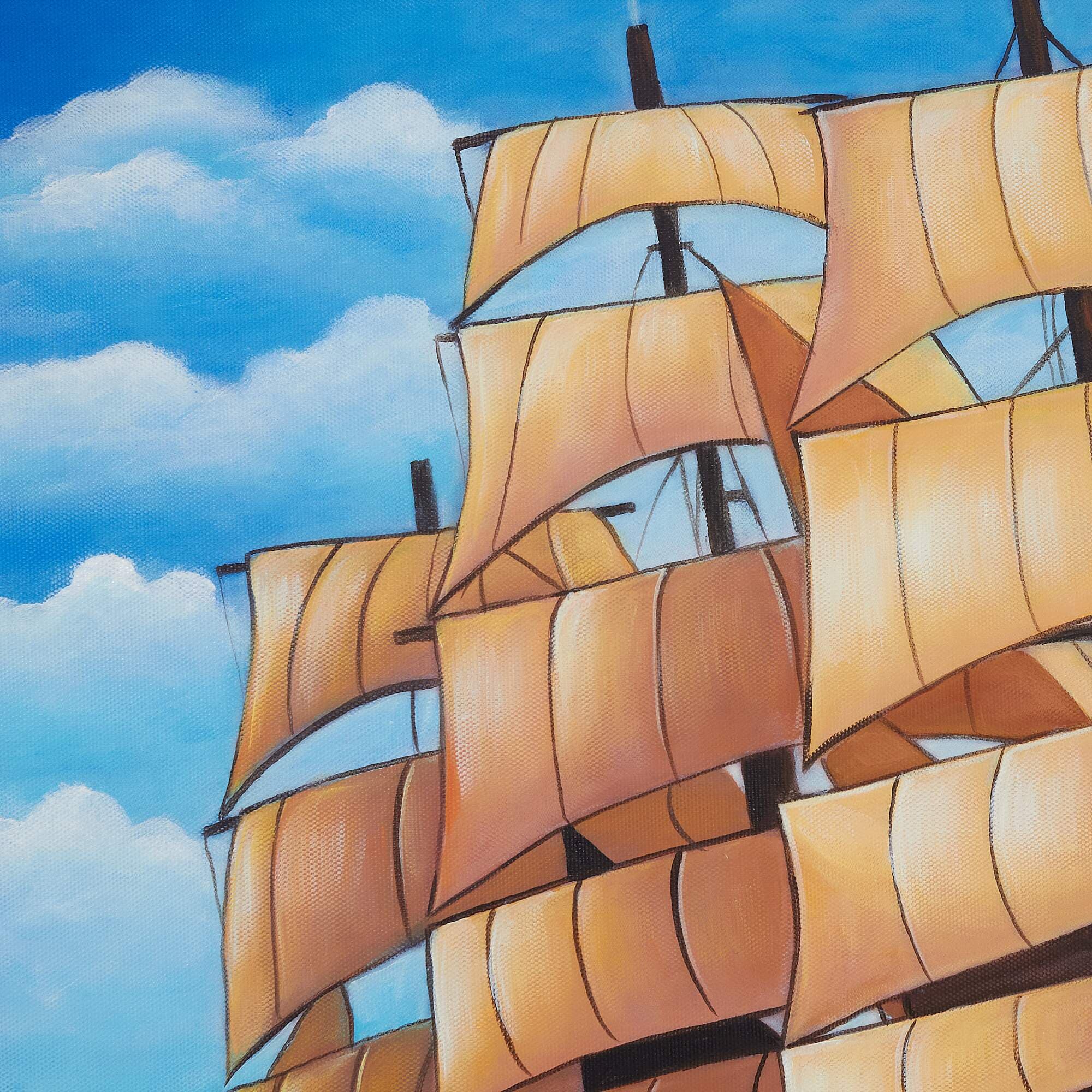 帆船の絵 2  (60X90CM) 이미지 5