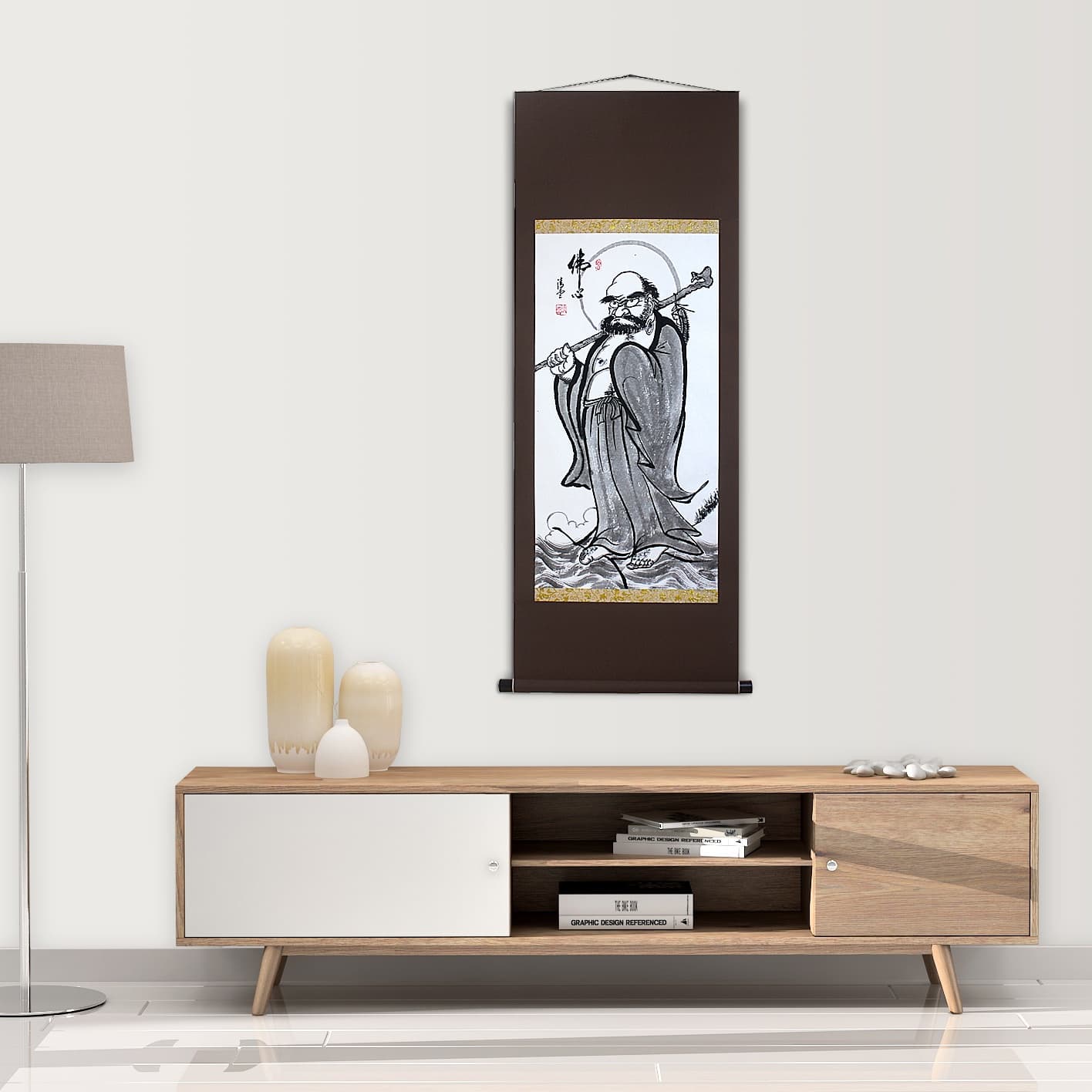 だるま 掛け軸 (45 X 118CM) 이미지 5