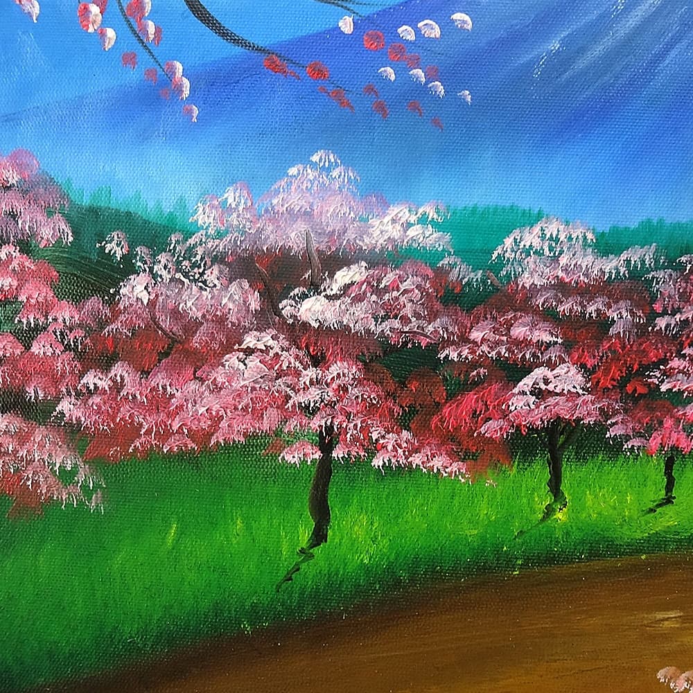 雪山の絵 (60X60CM) 이미지 3
