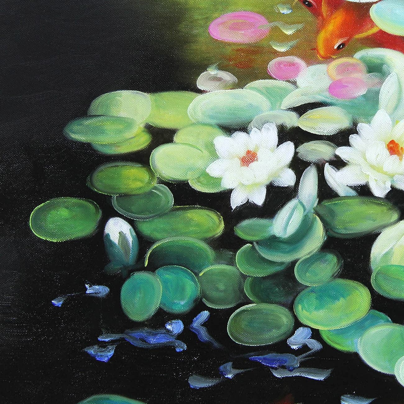風水 絵画：鯉の絵 (80X60CM) 이미지 6