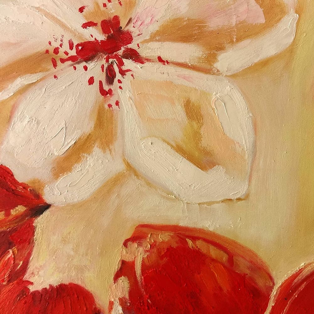 花の絵 おしゃれ 油絵 (60X60CM) 이미지 3