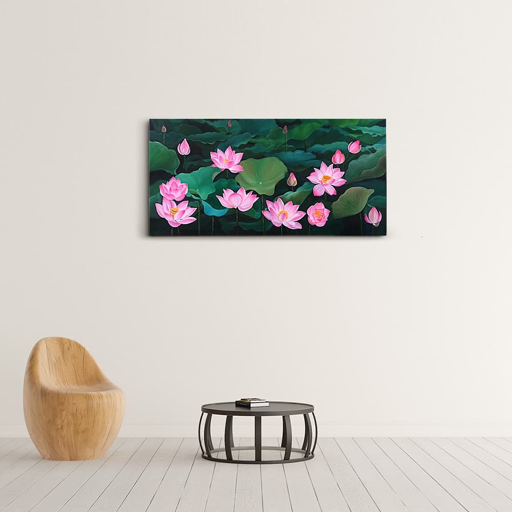 蓮の絵画 6 (40X80CM) 이미지 6