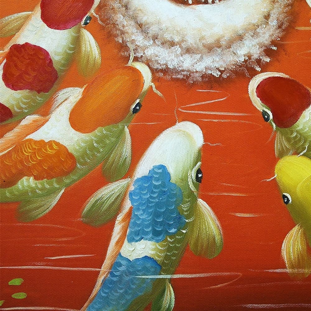 鯉の絵 – 鯉の滝登り (80X60CM) 이미지 5