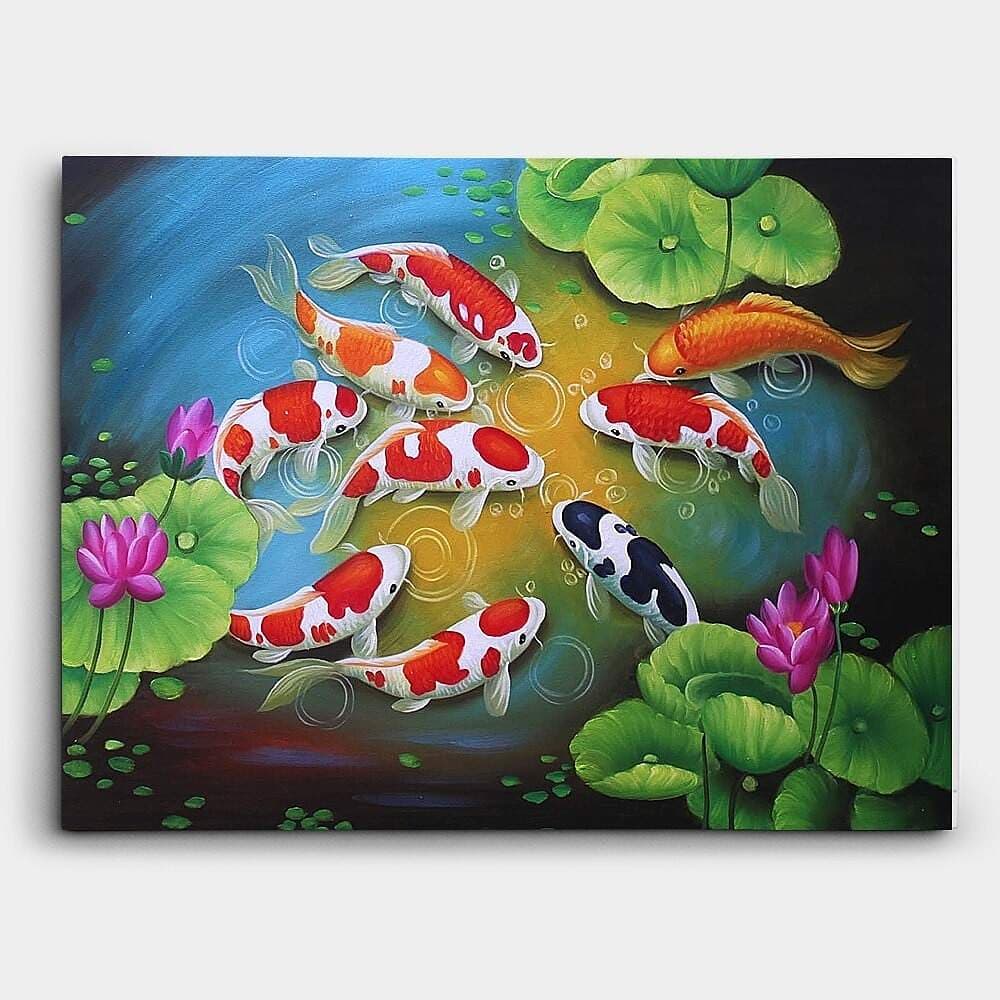 鯉の絵 2 – 風水インテリア絵画 그림