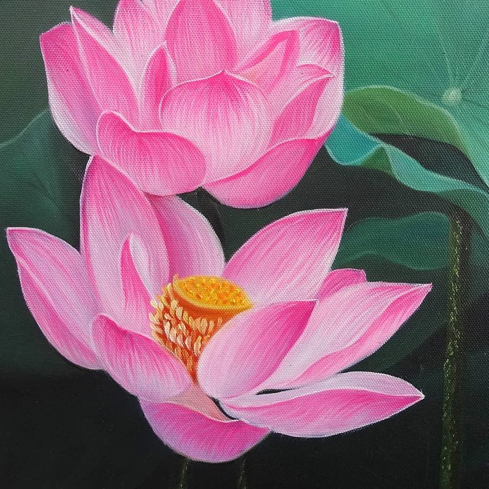 蓮の絵画 6 (40X80CM) 이미지 3