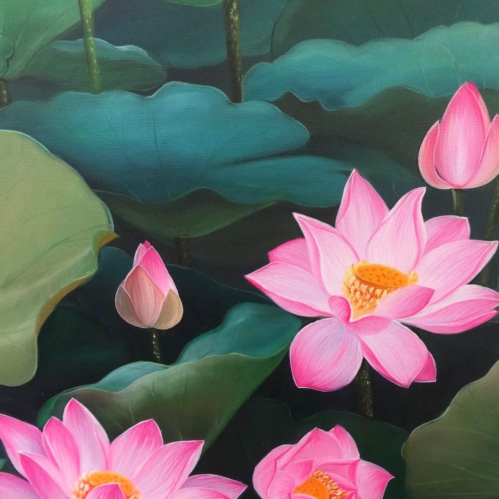 蓮の絵画 6 (40X80CM) 이미지 5