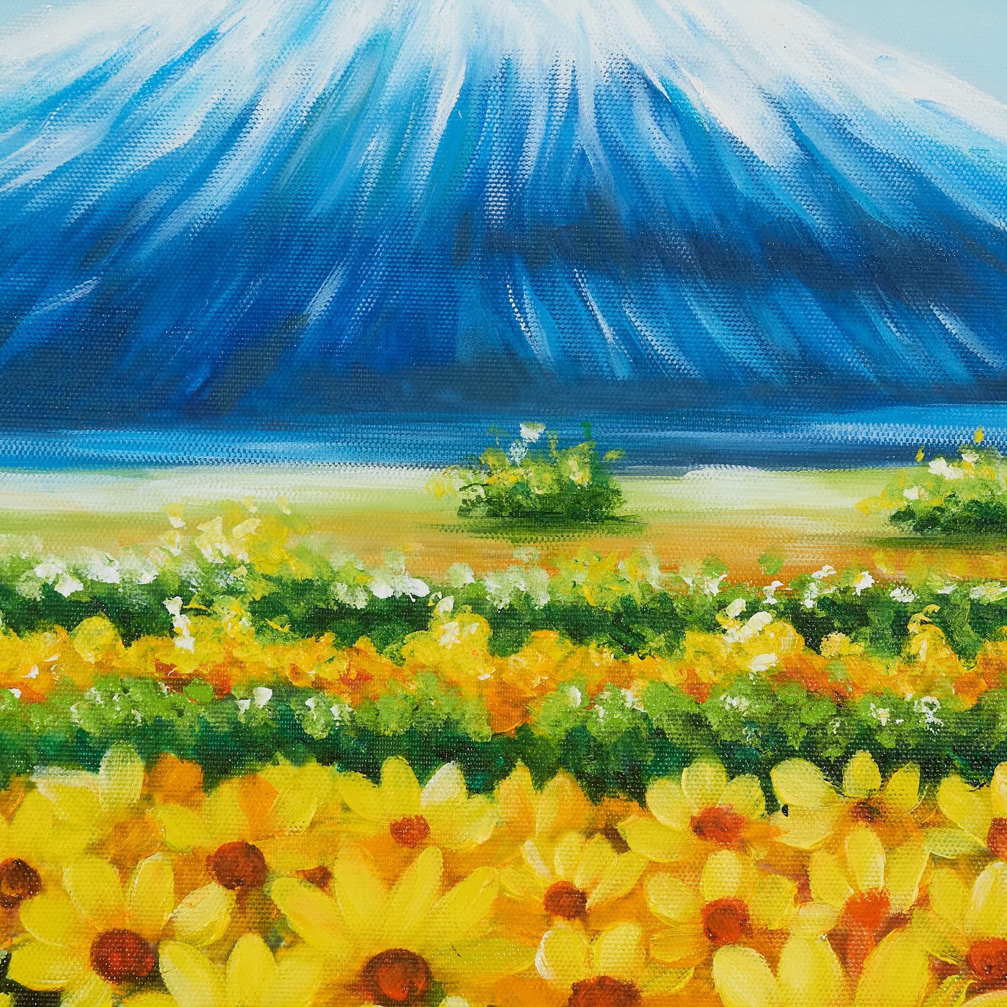 富士山とひまわり畑 (80X60CM) 이미지 3