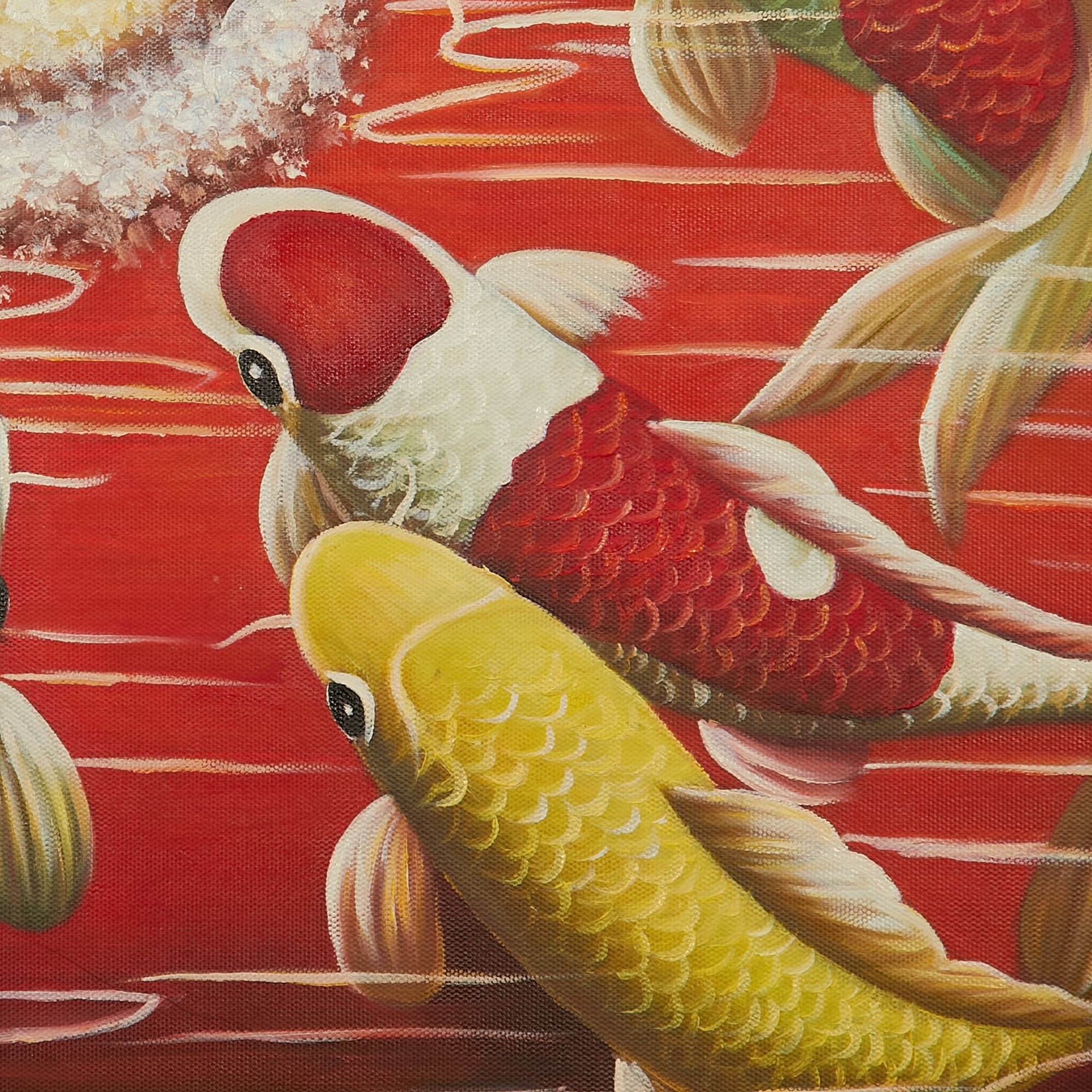 鯉の絵 – 鯉の滝登り (80X60CM) 이미지 6