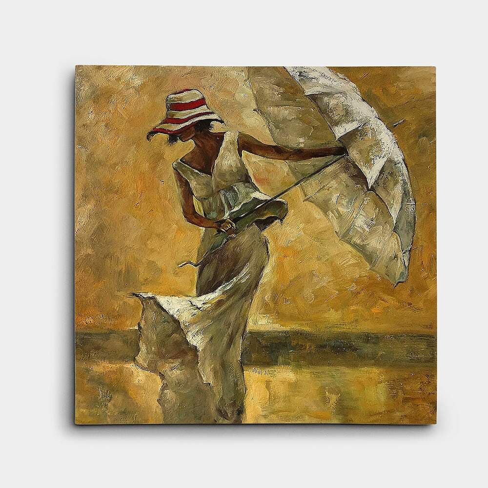 傘を持った女性 (60X60CM) 그림