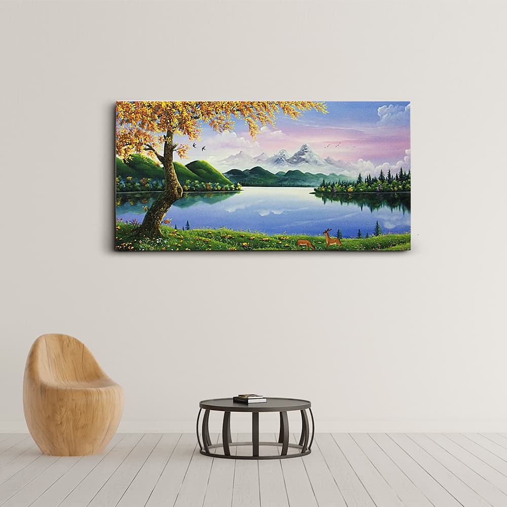 油絵 風景画 3 (100X50CM) 이미지 7