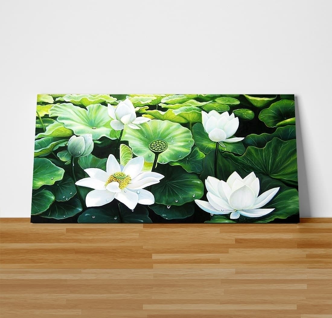 蓮の絵画 5 (40X80CM) 이미지 2