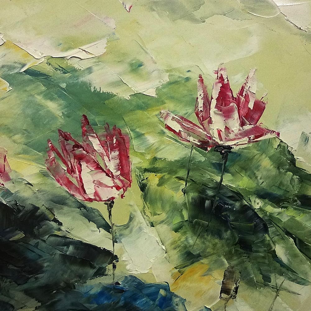蓮の絵画 8 (70X70CM) 이미지 2