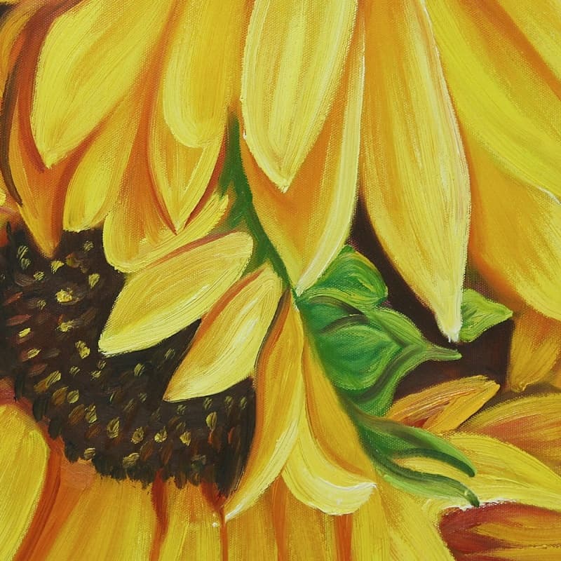 ひまわりの絵画 (70X50CM) 이미지 6