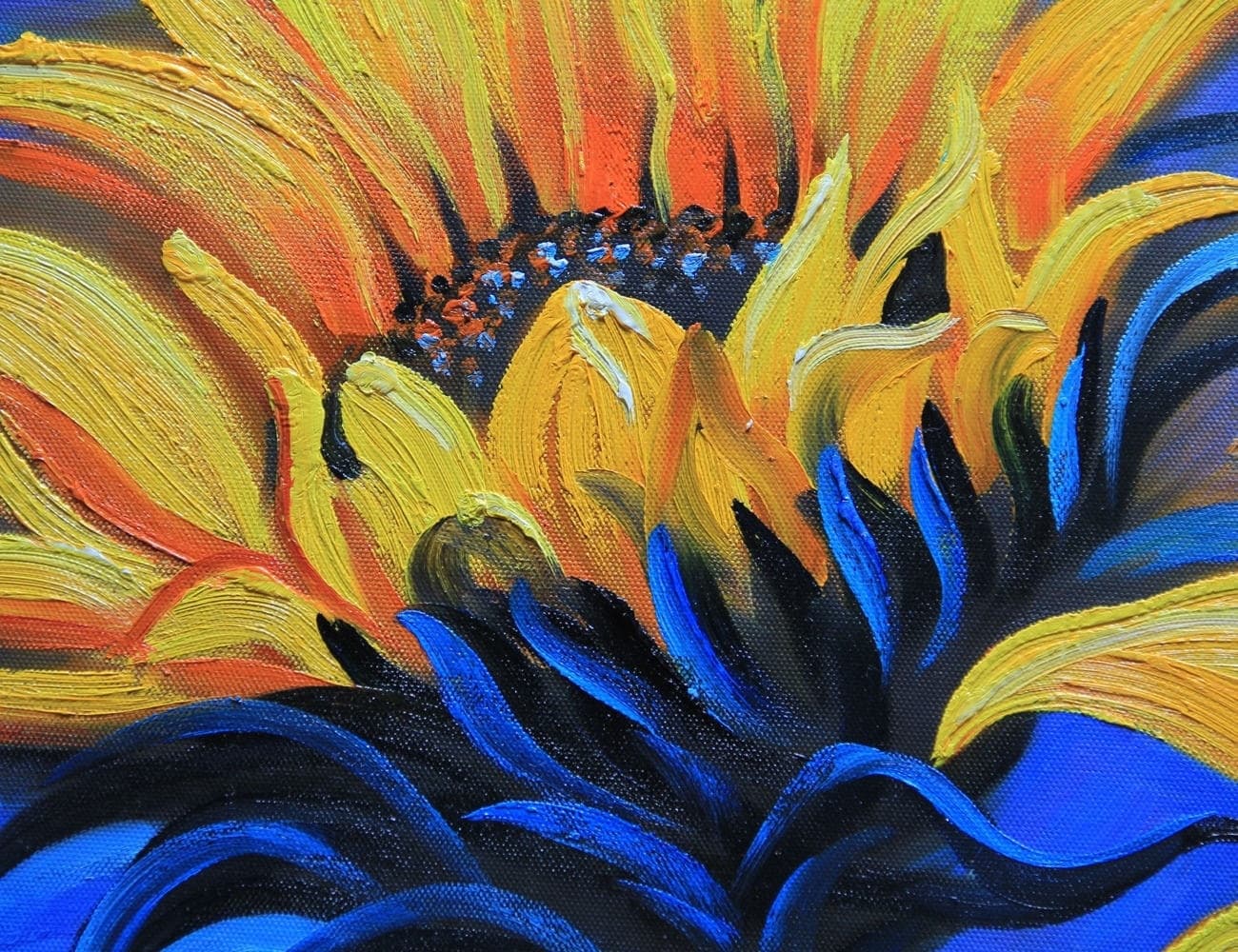ひまわりの絵画 4 (80X60CM) 이미지 6