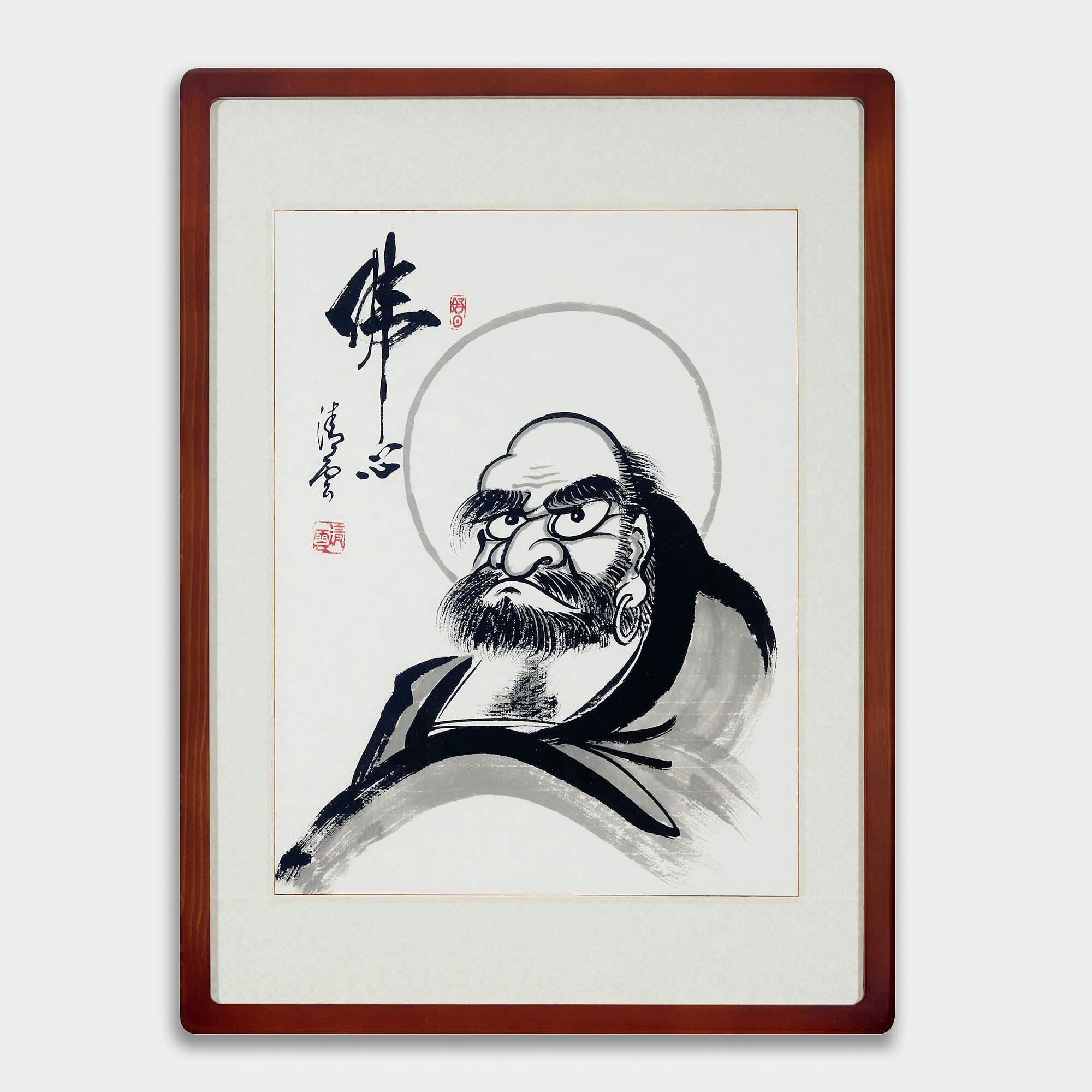 だるまの絵 (半体達磨図) – 佛心 (47X63CM)