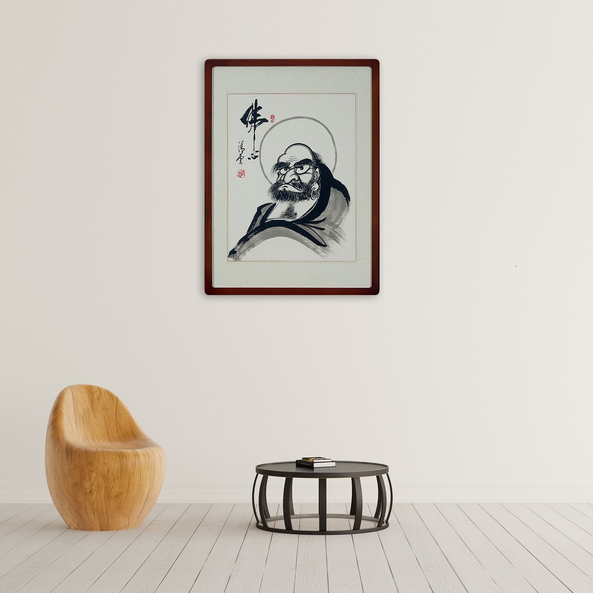 だるまの絵 (半体達磨図) – 佛心 (47X63CM) 이미지 6