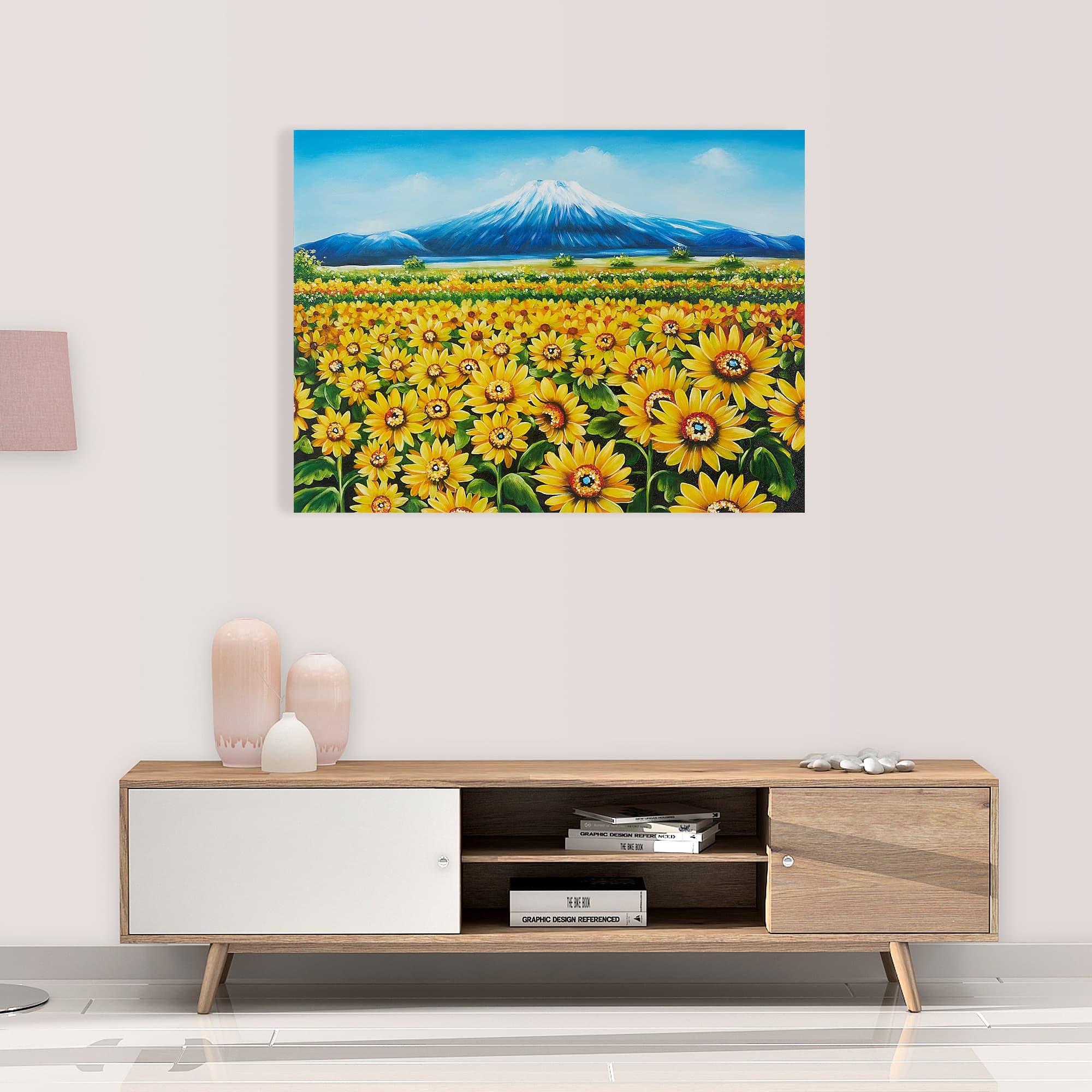 富士山とひまわり畑 (80X60CM) 이미지 7
