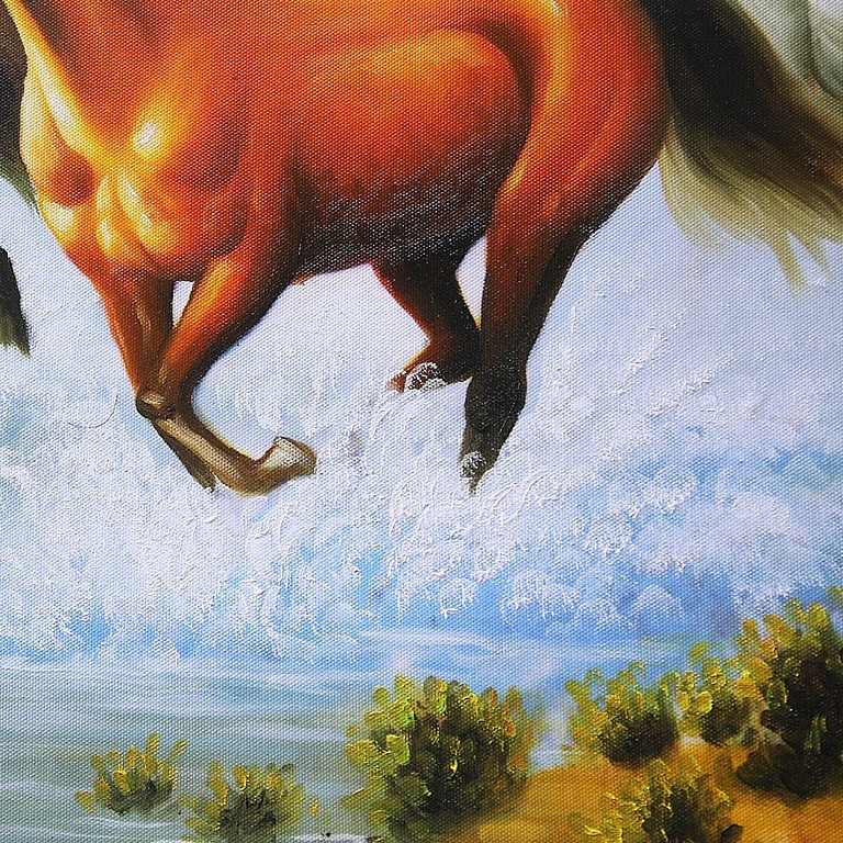 馬の絵１ 風水 絵画 (120X67CM) | セオアートギャラリー