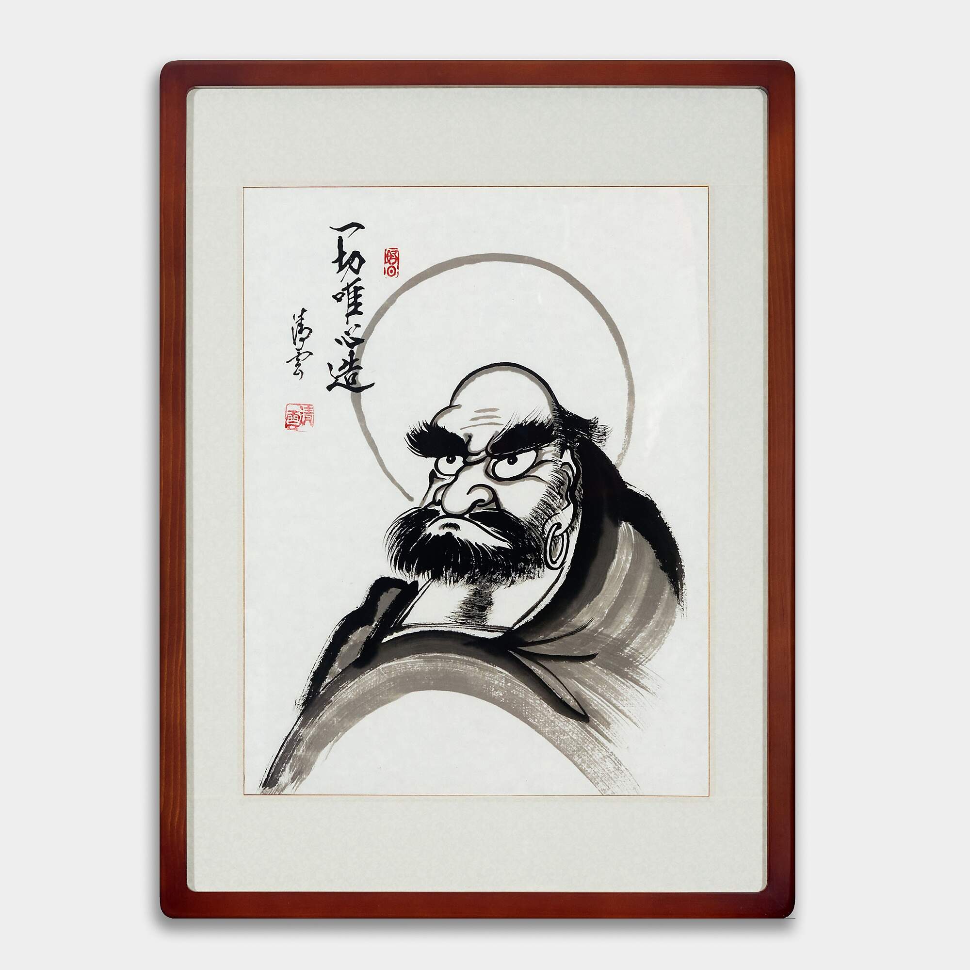 だるまの絵 (半体達磨図) - 一切唯心造 (47X63CM) | セオアートギャラリー