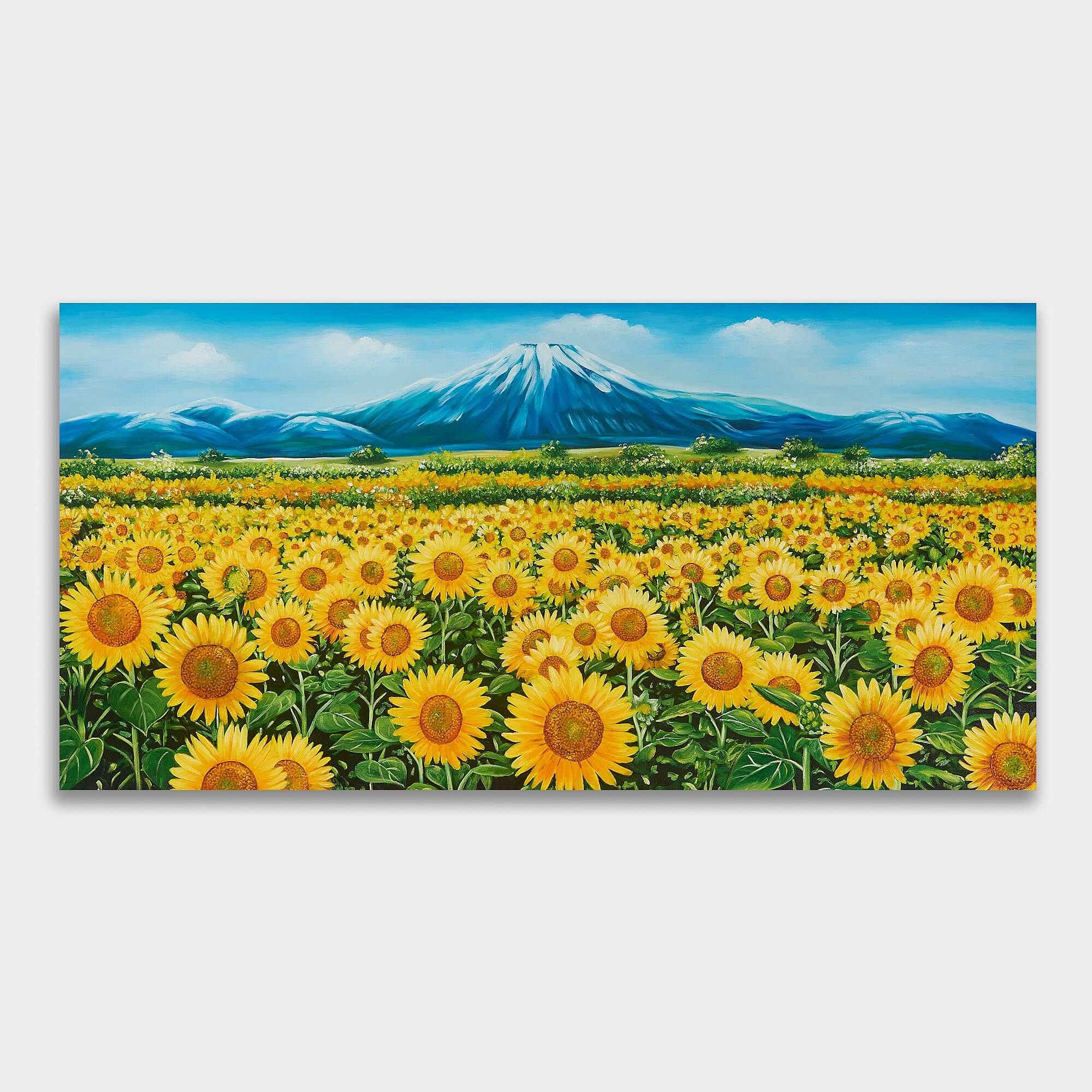 富士山とひまわり畑 2 (120X60CM) | セオアートギャラリー